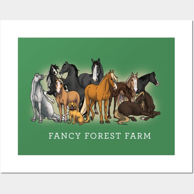 Fancy Forest Farm • Family Portrait • White Text Wall Art by FalconArt